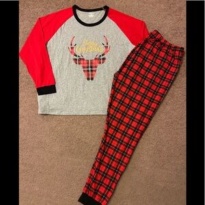 Dolphin&Fish Men’s 100%Cotton Moose Christmas Pajama Sleepwear Set Size XXXL